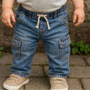 Cat & Jack Blue Kids Cargo Jeans